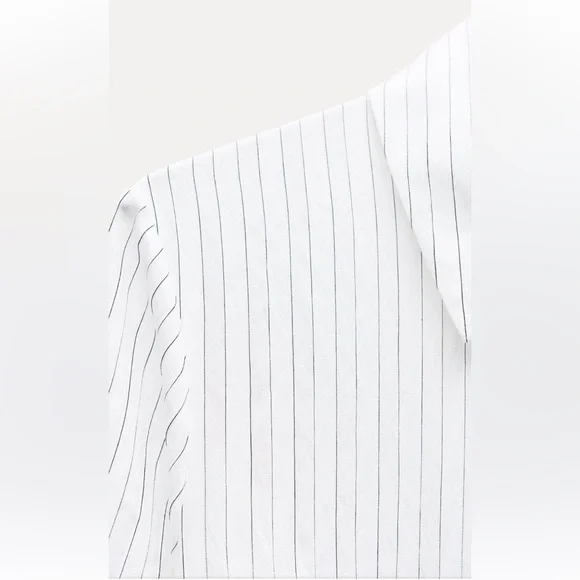 Zara STRIPED SHIRT DRESS ZW COLLECTION $89.90 Size Large NWT - Picture 5 of 7